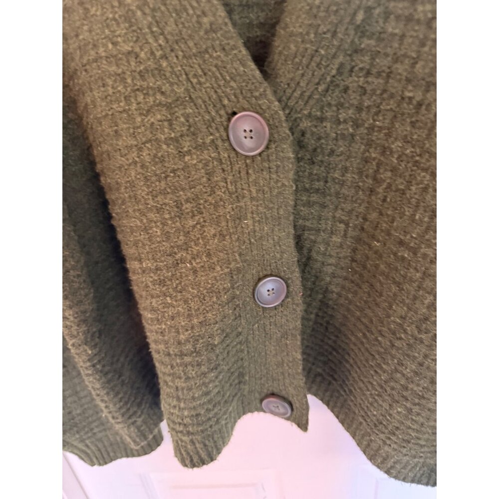Universal Thread Green Waffle Knit Button Down Long Sleeve Sweater XXL - Picture 3 of 7